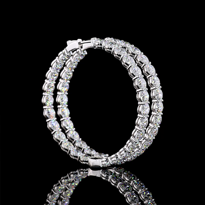 24.94 CTTW Round Lab Grown Diamond Hoops Earring 50.8mm