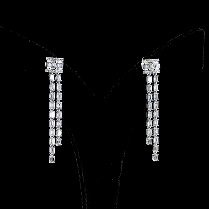 2.84 CTTW Emerald Lab Diamond Lariat Earring (F Color and VS1 Clarity)