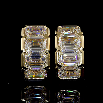 6.30 CTTW Emerald Lab Diamond Huggies Earring