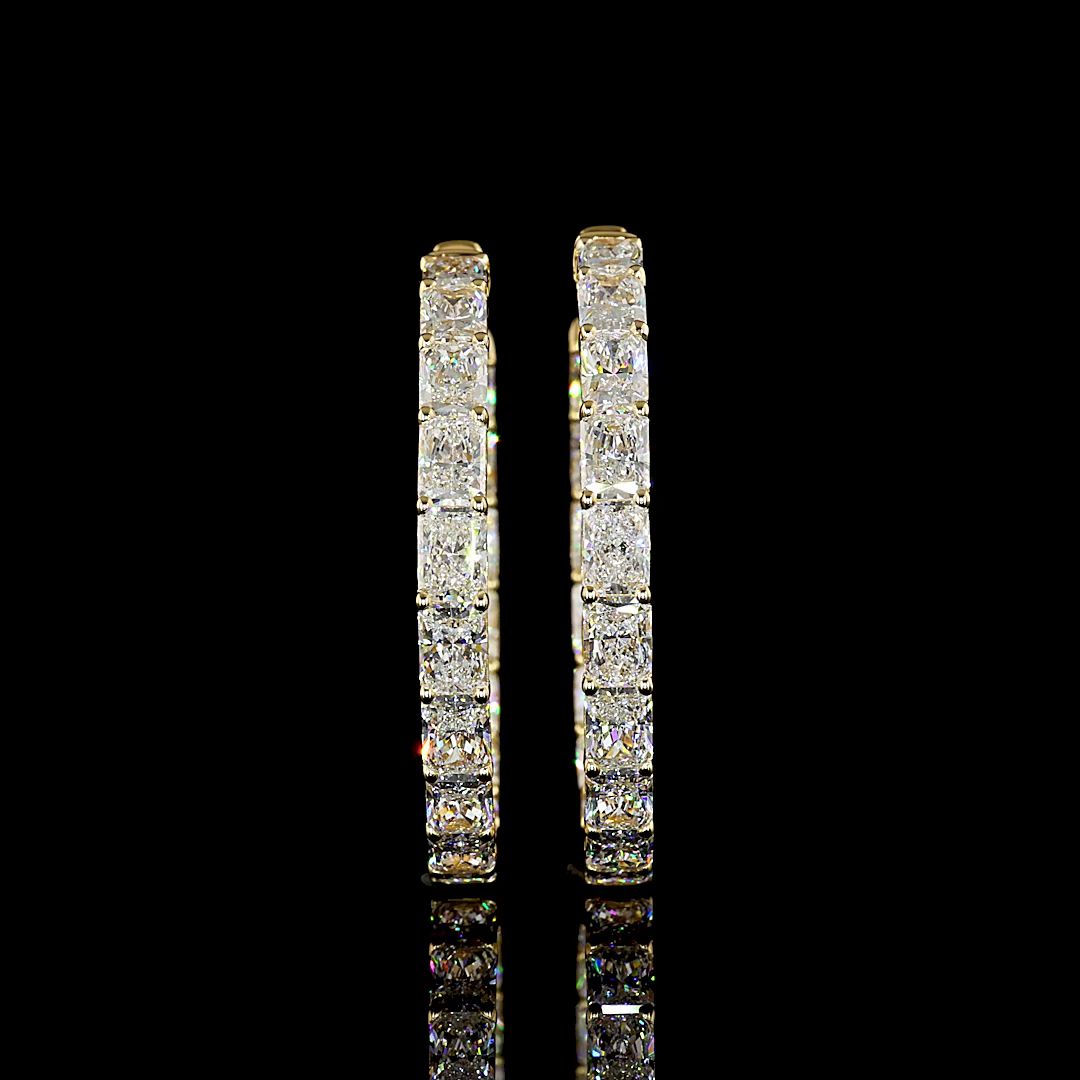8.29 CTTW Radiant Lab Diamond Hoops Earring