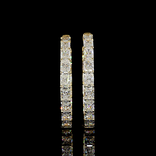 8.29 CTTW Radiant Lab Diamond Hoops Earring