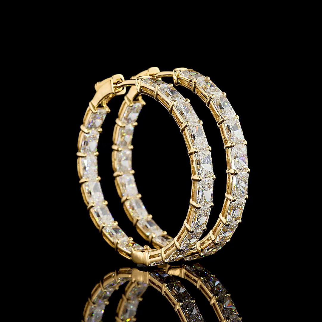 8.29 CTTW Radiant Lab Diamond Hoops Earring