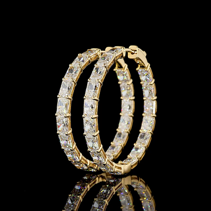 8.29 CTTW Radiant Lab Diamond Hoops Earring