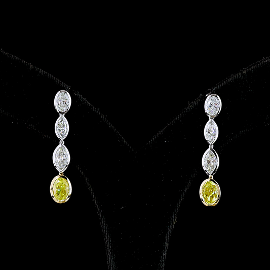 3.55 CTTW MIX Lab Diamond Hanging Earring
