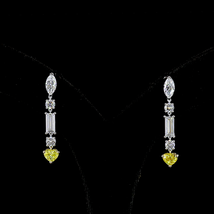 3.86 CTTW MIX Lab Diamond Hanging Earring (Very Light Yellow Color and VVS2 Clarity)