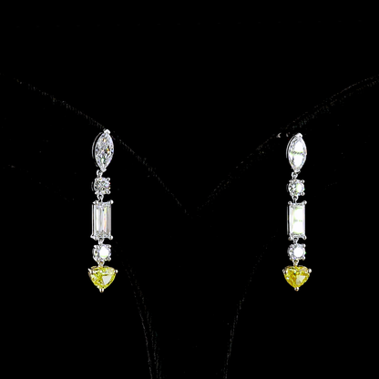 3.86 CTTW MIX Lab Diamond Hanging Earring (Very Light Yellow Color and VVS2 Clarity)