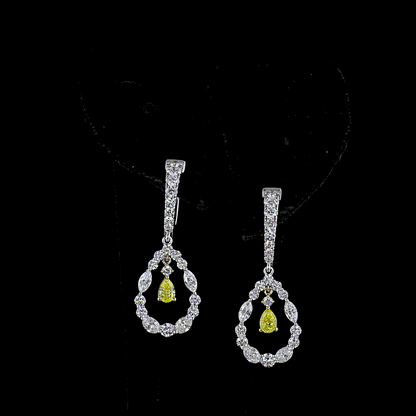 2.06 CTTW MIX Lab Diamond Hanging Earring