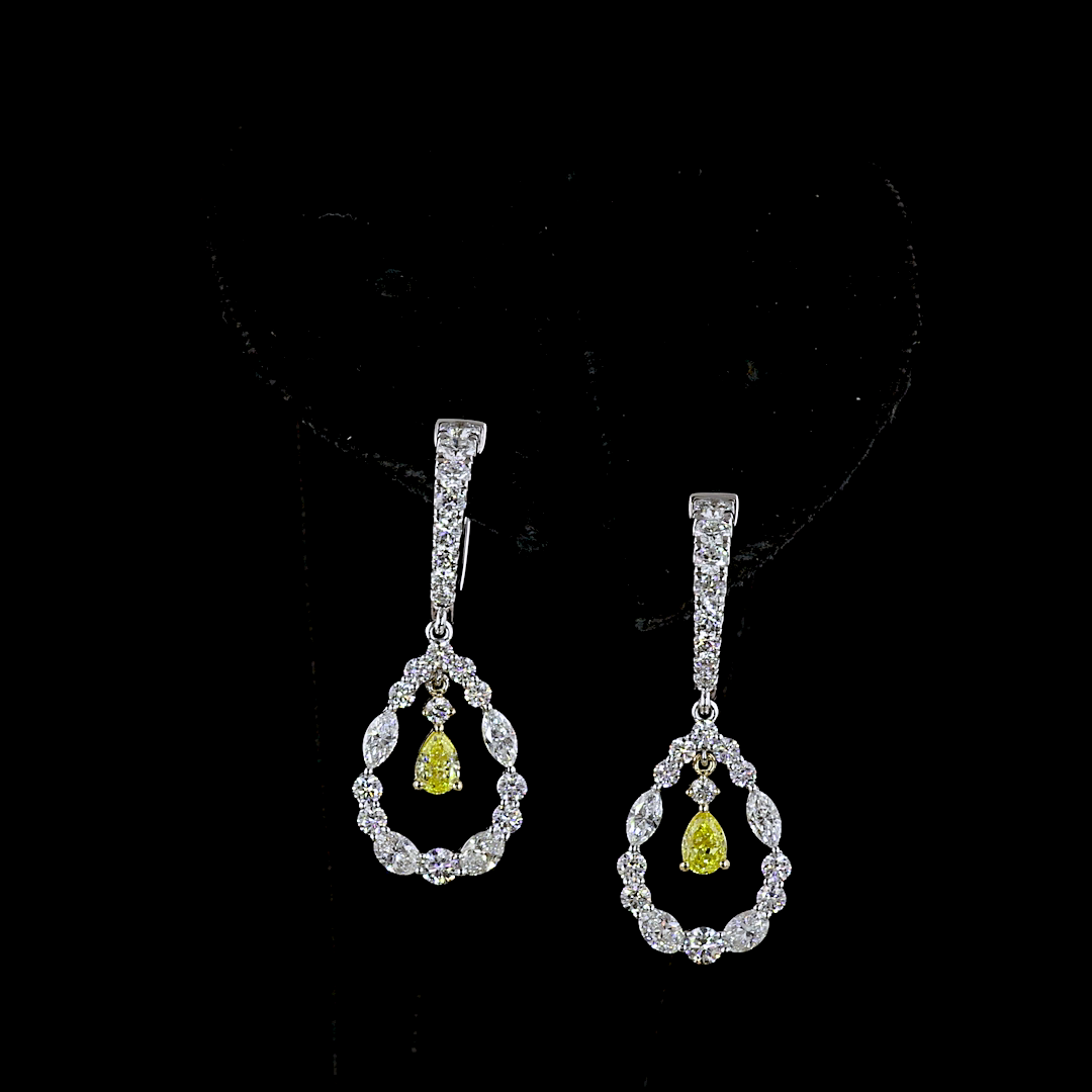 2.06 CTTW MIX Lab Diamond Hanging Earring