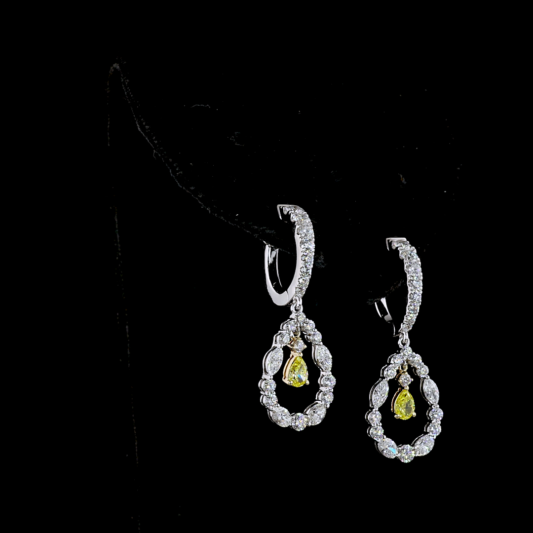 2.06 CTTW MIX Lab Diamond Hanging Earring