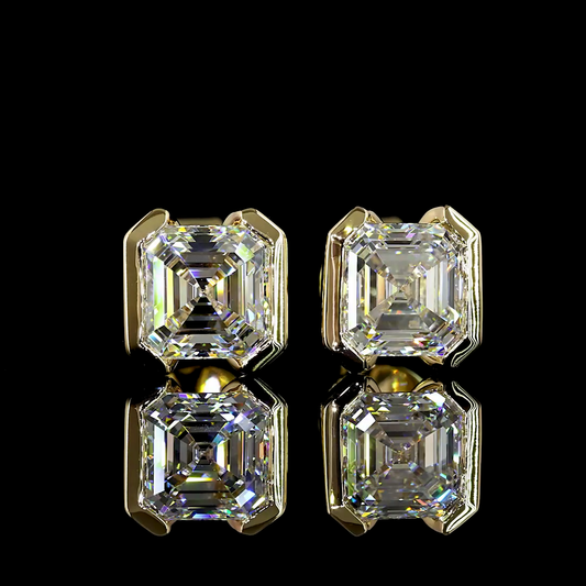 2.05 CTTW Asscher Lab Diamond Studs Earring