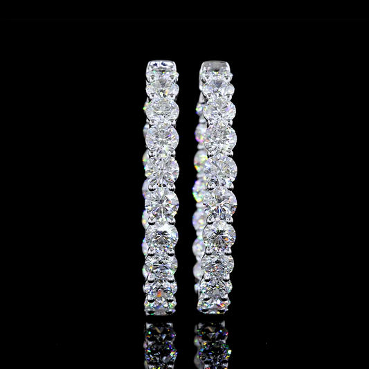 11.80 CTTW Round Lab Diamond Hoops Earring