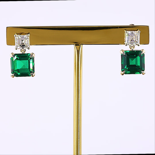 1.27 CTTW Asscher Lab Diamond Hanging Earring (VS1 Clarity)