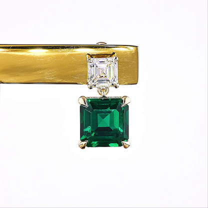 1.27 CTTW Asscher Lab Diamond Hanging Earring (VS1 Clarity)