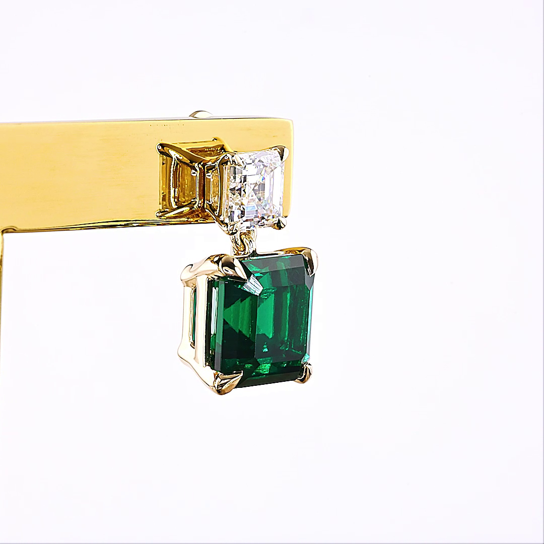 1.27 CTTW Asscher Lab Diamond Hanging Earring (VS1 Clarity)