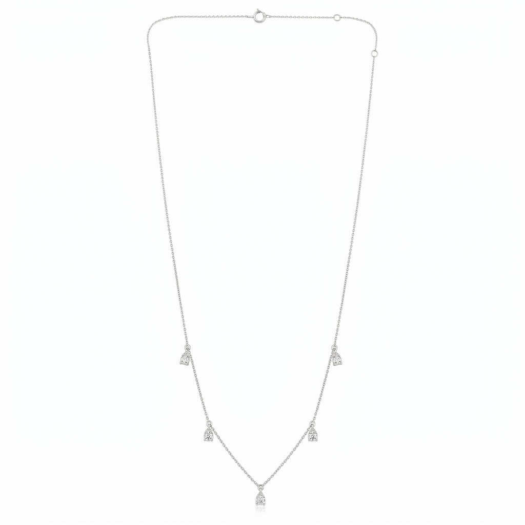 Diamond Pear By Yard Drop Station Necklace