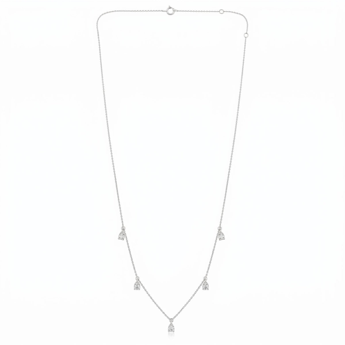 Diamond Pear By Yard Drop Station Necklace