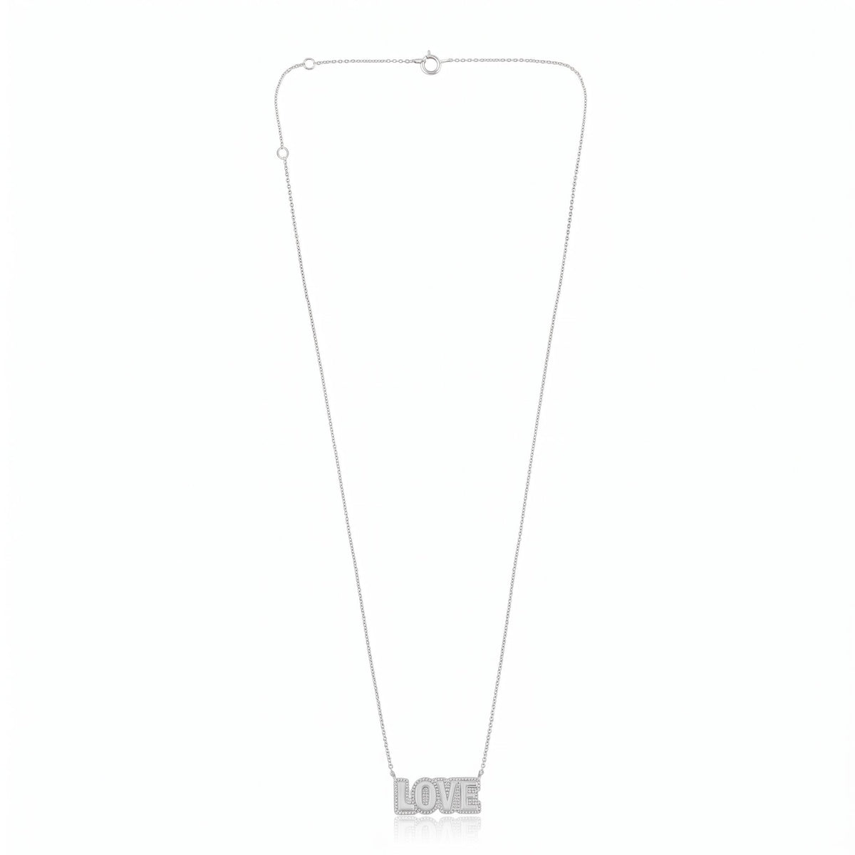 Diamond LOVE Alphabet Pavé Pendant Necklace