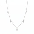 Diamond Pear By Yard Drop Station Necklace