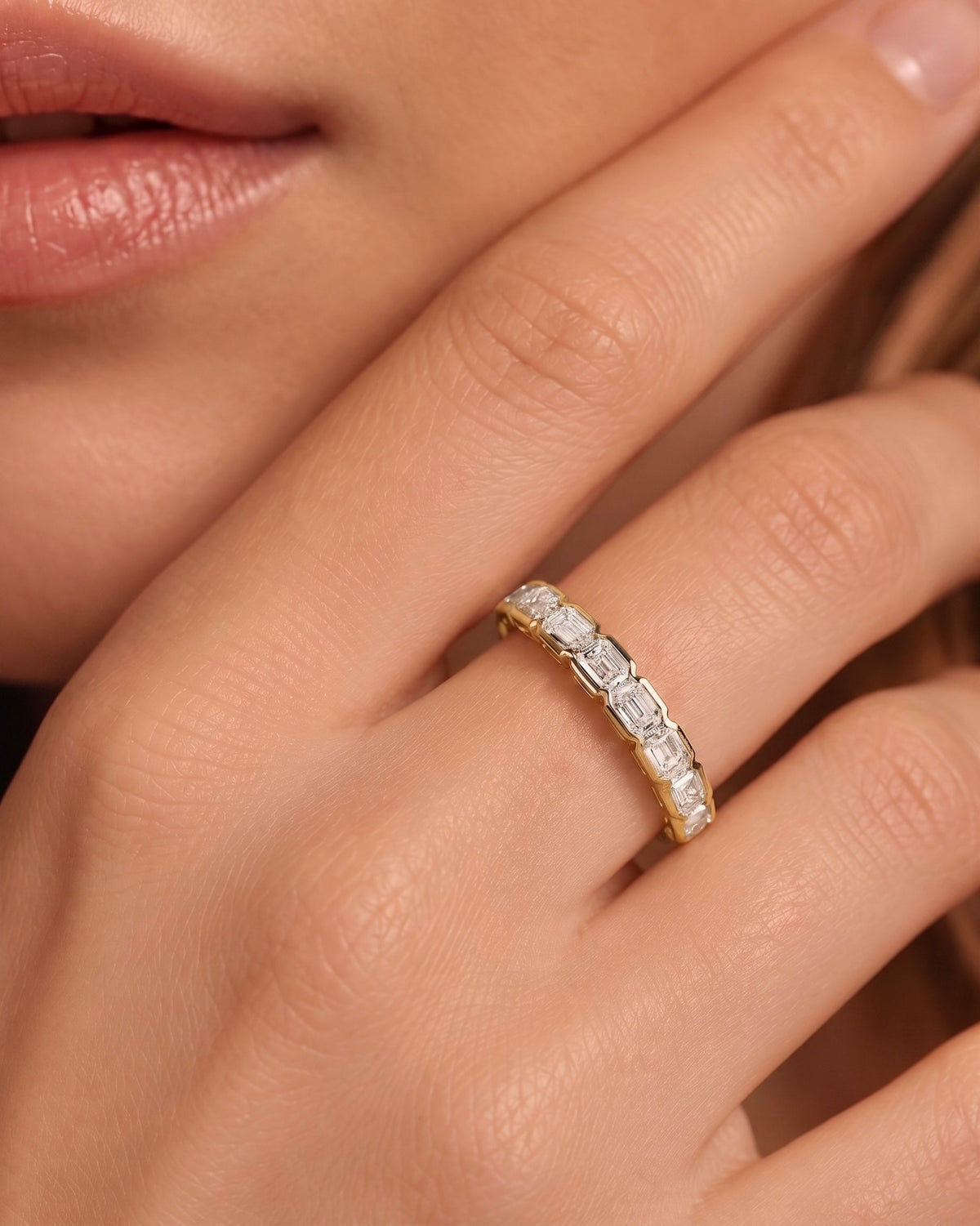 Diamond Emerald Bezel Ring