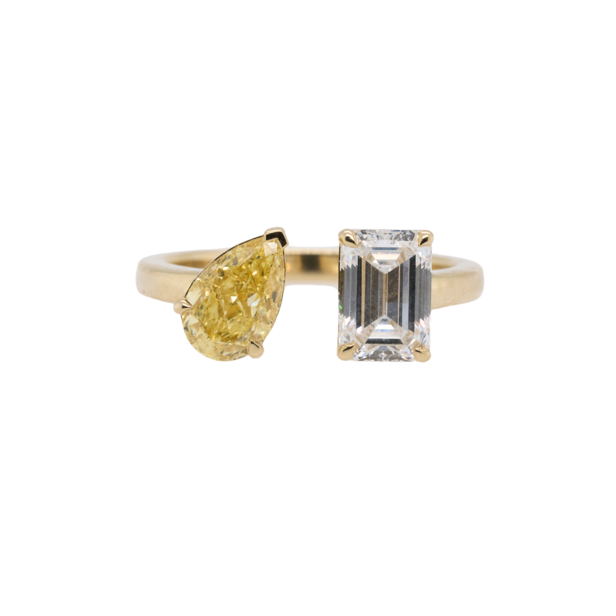2.33 CTTW Emerald Lab-Grown Diamond Ring in 14K Yellow Gold