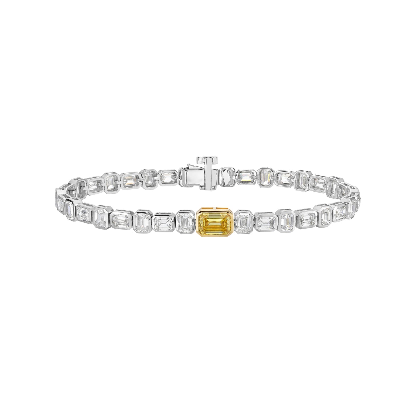 7.72 CTTW Emerald Lab Grown Diamond Station Line Tennis Bracelet (VS1 Clarity)