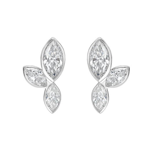 3.10 CTTW Marquise Lab Diamond Studs Earring (F Color and VS2 Clarity)