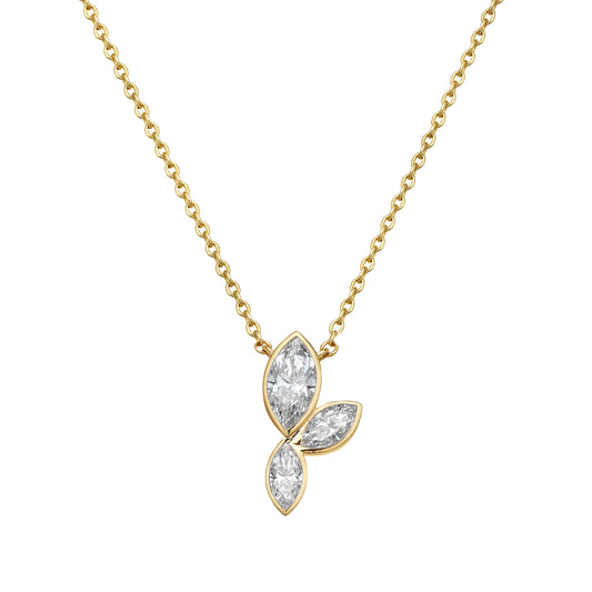 1.59 CTTW Marquise Lab Diamond Marquise Necklace Pendant 18" (F Color and VS2 Clarity)