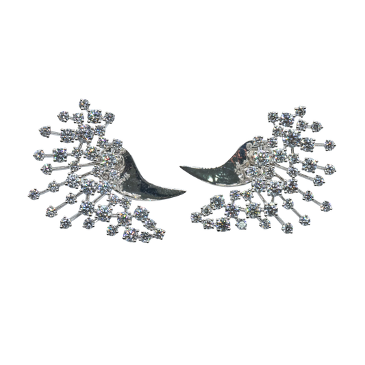 4.05 CTTW Round Lab-Grown Diamond Earrings in 14K White Gold