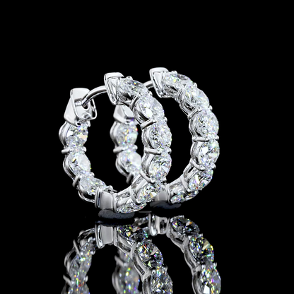 1.95 CTTW Round Lab Diamond Huggies Earring 14k White Gold (E Color and VS/VS1 Clarity)