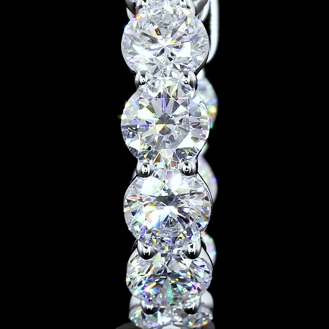 1.95 CTTW Round Lab Diamond Huggies Earring 14.5mm 14k White Gold (E Color and VS Clarity)