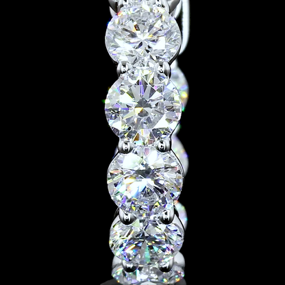 1.95 CTTW Round Lab Diamond Huggies Earring 14.5mm 14k White Gold (E Color and VS Clarity)