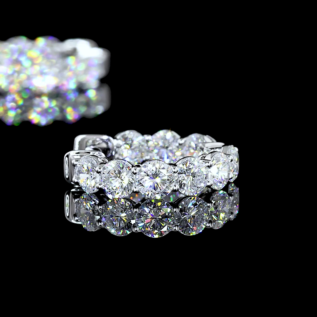 1.95 CTTW Round Lab Diamond Huggies Earring 14.5mm 14k White Gold (E Color and VS Clarity)