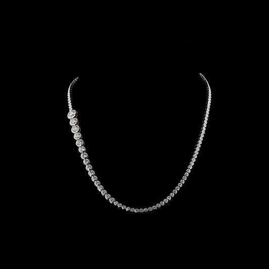 8.11 CTTW Round Lab Diamond Riviera Necklace (E Color and VS Clarity)