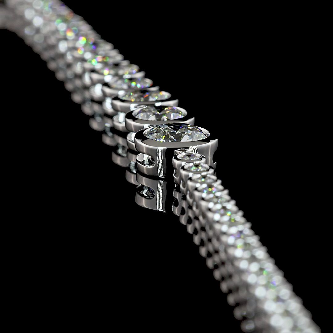 8.11 CTTW Round Lab Diamond Riviera Necklace (E Color and VS Clarity)