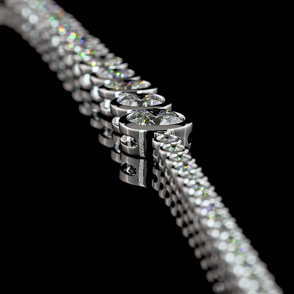 8.11 CTTW Round Lab Diamond Riviera Necklace (E Color and VS Clarity)