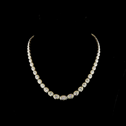 20.87 CTTW Oval Lab Diamond Riviera Necklace (E/F Color and VS/VVS2 Clarity)