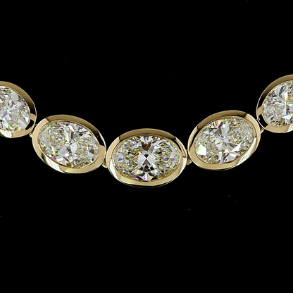20.87 CTTW Oval Lab Diamond Riviera Necklace (E/F Color and VS/VVS2 Clarity)