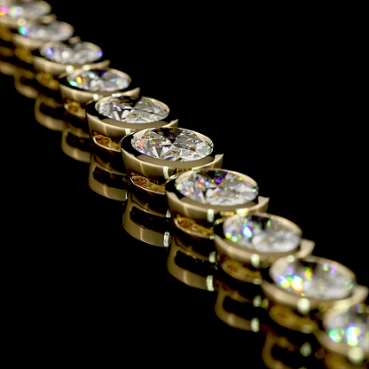 20.87 CTTW Oval Lab Diamond Riviera Necklace (E/F Color and VS/VVS2 Clarity)