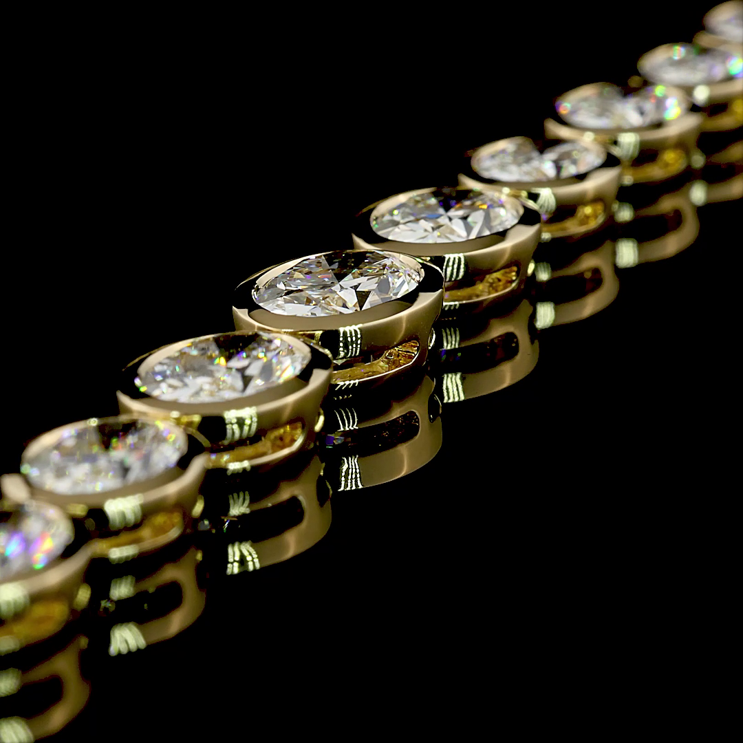 20.87 CTTW Oval Lab Diamond Riviera Necklace (E/F Color and VS/VVS2 Clarity)