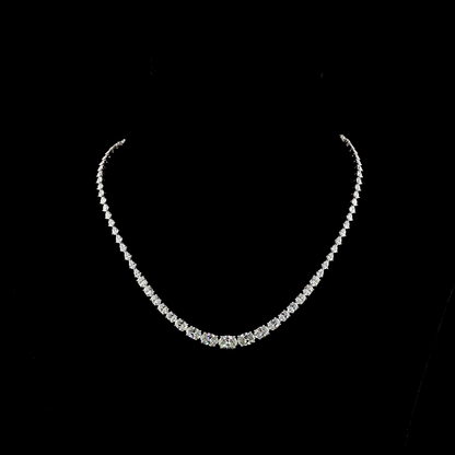 12.33 CTTW Oval Lab Diamond Riviera Necklace (E Color and VS Clarity)