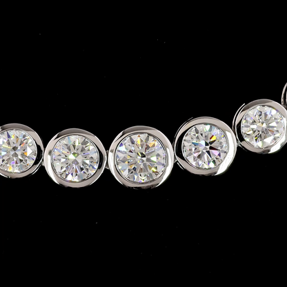 12.07 CTTW Round Lab Diamond Riviera Necklace 16" 14k White Gold E Color and VS1 Clarity jewelry-spot-usa