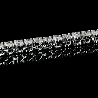 4.93 CTTW Round Lab Diamond Tennis Necklace 18" 14k White Gold (F Color and VS2 Clarity)