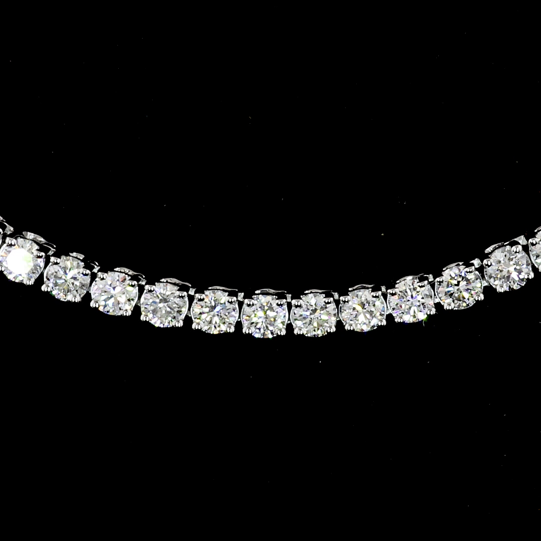 4.90 CTTW Round Lab Diamond Tennis Necklace 18" 14k White Gold F Color and VS2 Clarity jewelry-spot-usa