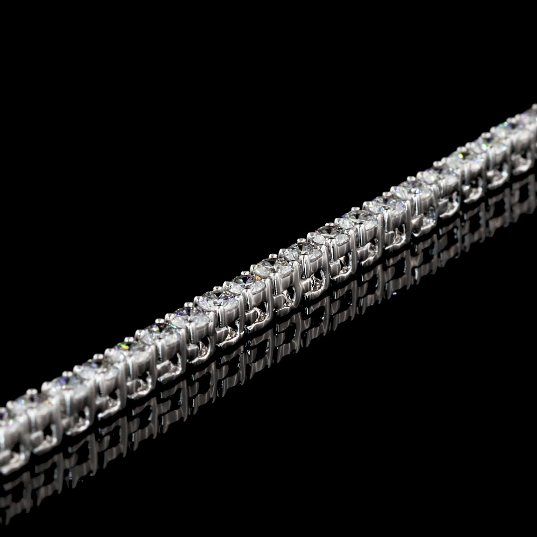 4.90 CTTW Round Lab Diamond Tennis Necklace 18" 14k White Gold F Color and VS2 Clarity jewelry-spot-usa