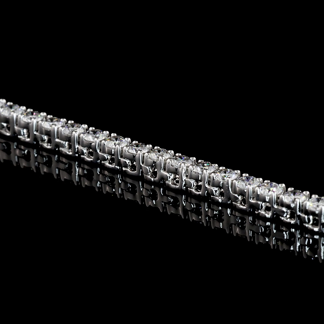 4.90 CTTW Round Lab Diamond Tennis Necklace 18" 14k White Gold F Color and VS2 Clarity jewelry-spot-usa