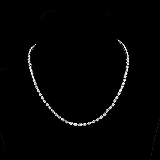 9.95 CTTW Pear Lab Diamond Tennis Necklace 16" 14k White Gold F Color and VS1 Clarity jewelry-spot-usa