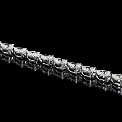 9.95 CTTW Pear Lab Diamond Tennis Necklace 16" 14k White Gold F Color and VS1 Clarity jewelry-spot-usa