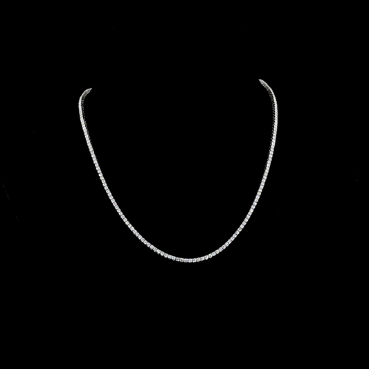 5.11 CTTW Round Lab Diamond Tennis Necklace 16.5" 14k White Gold F Color and VS1 Clarity jewelry-spot-usa