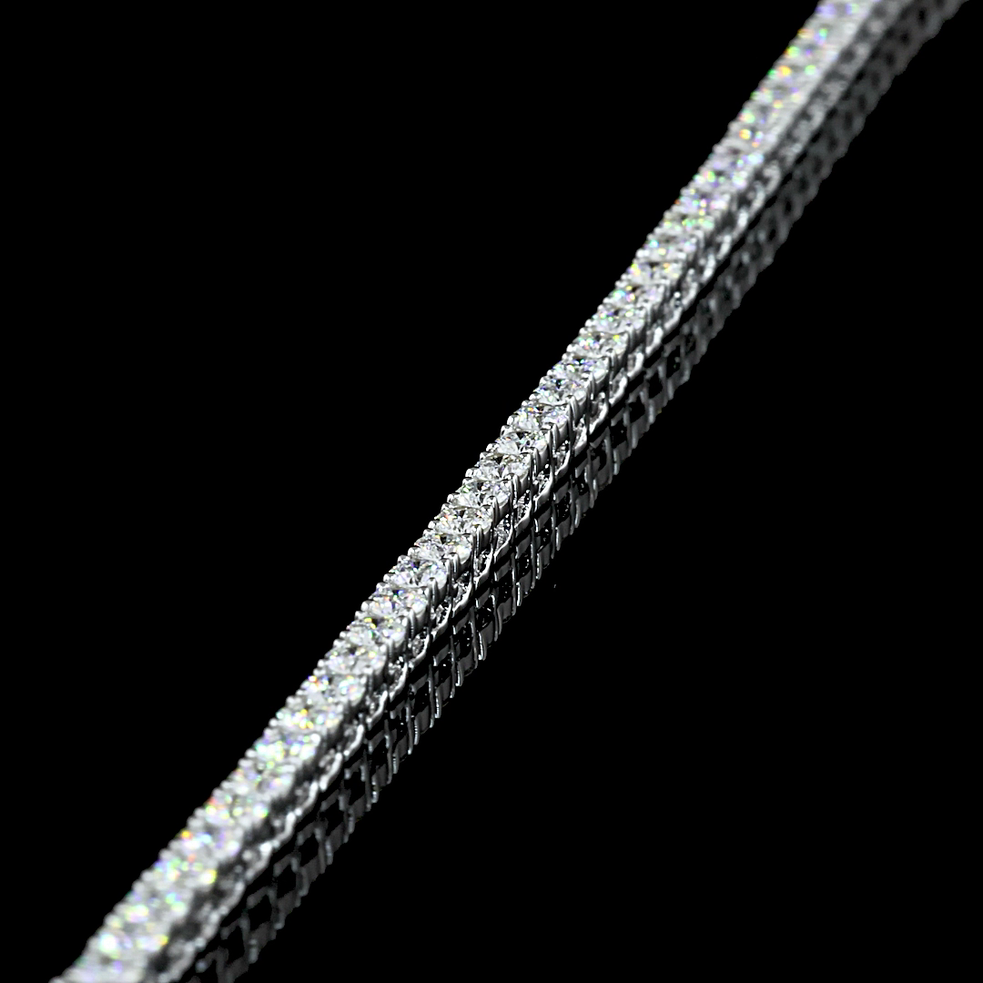 5.11 CTTW Round Lab Diamond Tennis Necklace 16.5" 14k White Gold F Color and VS1 Clarity jewelry-spot-usa