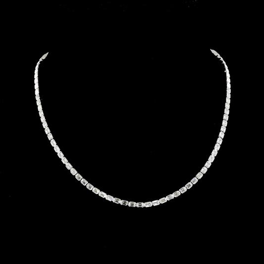 5.44 CTTW Emerald Lab Diamond Tennis Necklace 16" (F Color and VS1 Clarity)